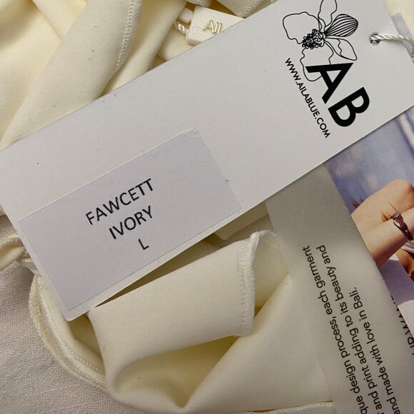 AILA BLUE Fawcett Tie Up Top In Ivory - Picture 5 of 5